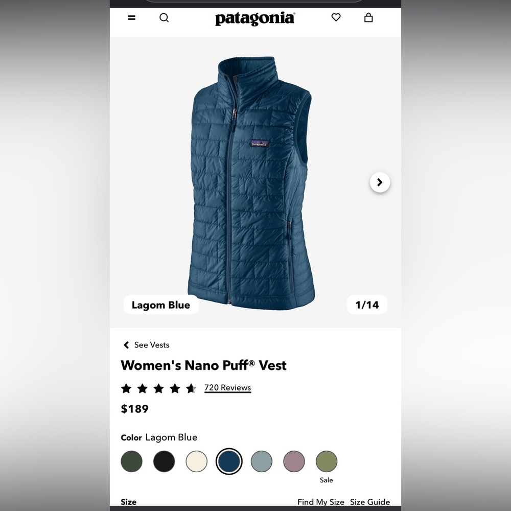 Patagonia Women's Nano Puff Vest - Lagom Blue